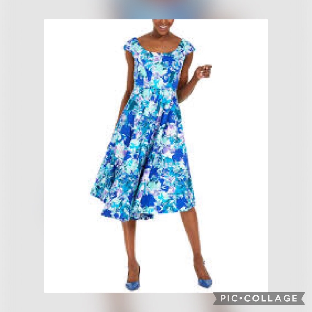 NWT! Calvin Klein floral fit and flare!